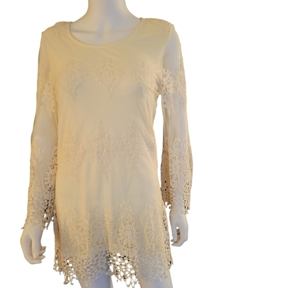 Atmosphere Lace Mini Dress S Cream - Picture 1 of 4